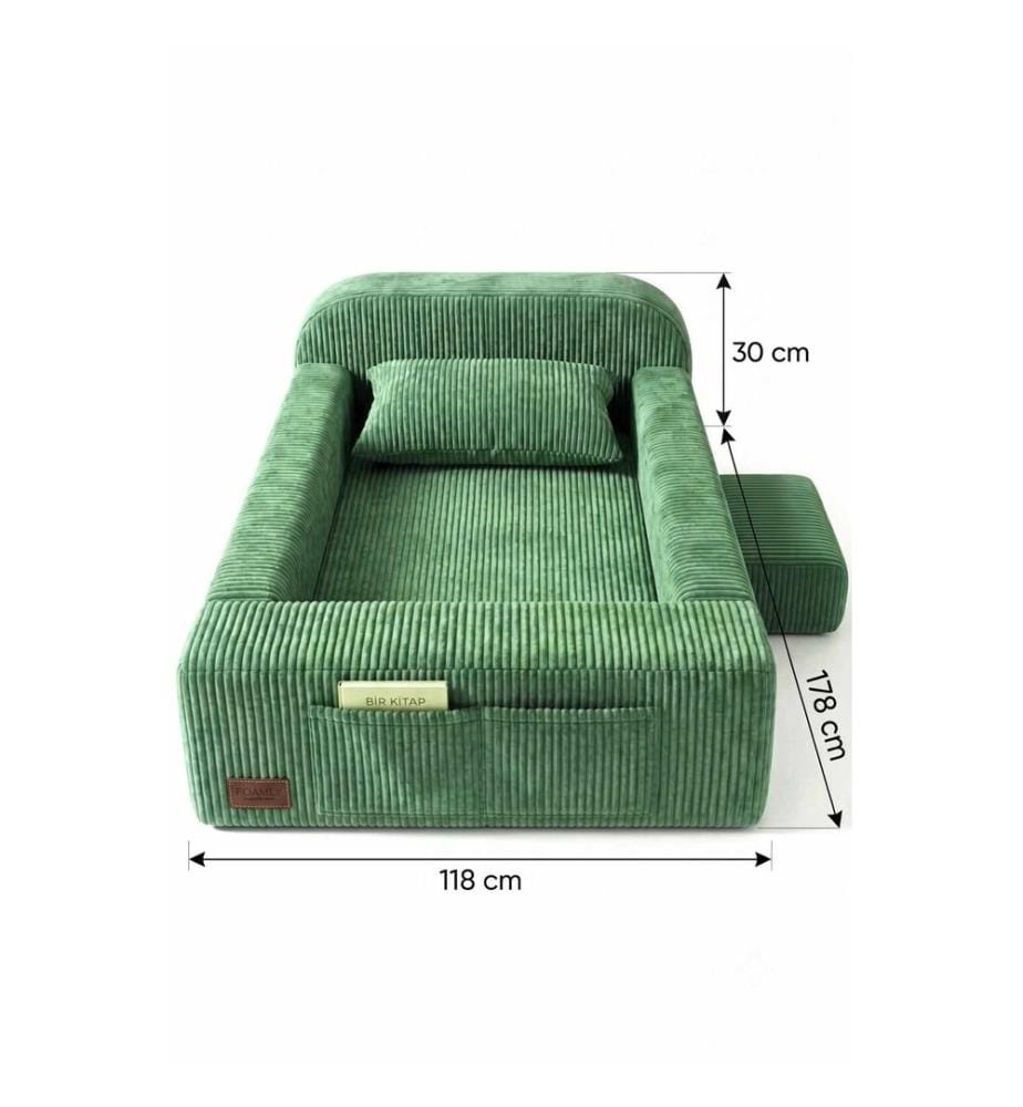 Beistellbett, Mint, Material: Polyester/Leinen