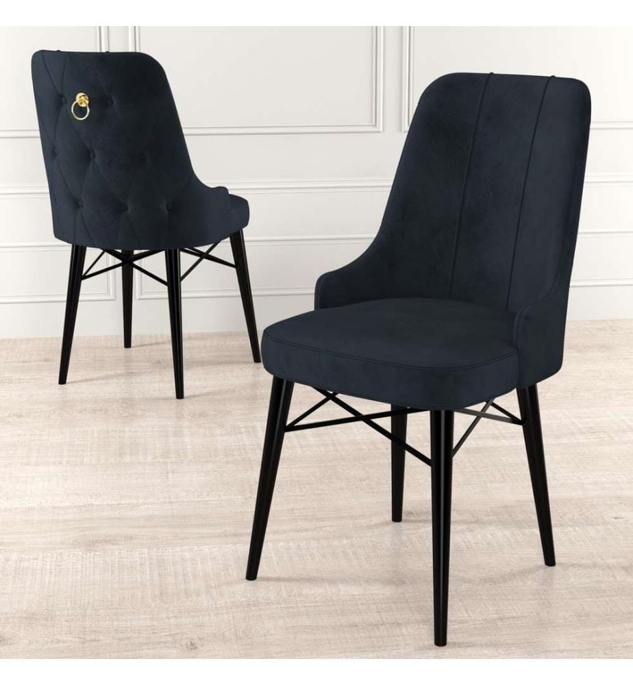 Ensemble de chaises, 6 pièces, Anthracite, Noir, Cadre : Métal, Tissu : Babyface