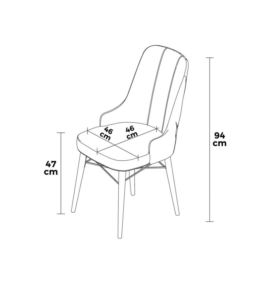 Ensemble de chaises, 6 pièces, noir, marron, cadre : Métal, Tissu : Babyface