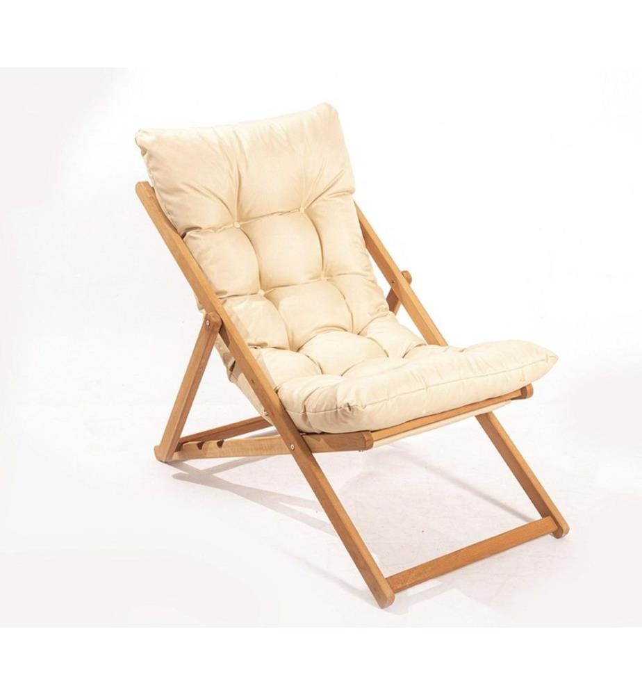 Chaise de jardin, Brown Cream, bois de hêtre, sans vernis