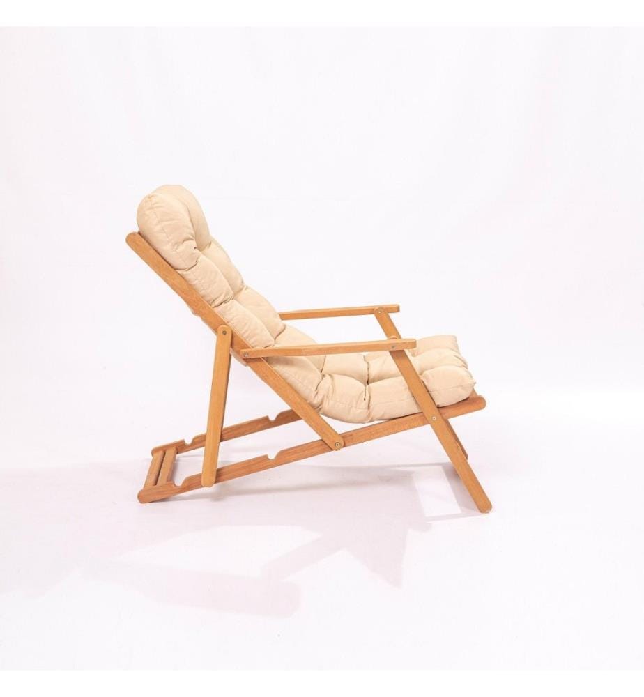 Chaise de jardin, Brown Cream, bois de hêtre, sans vernis