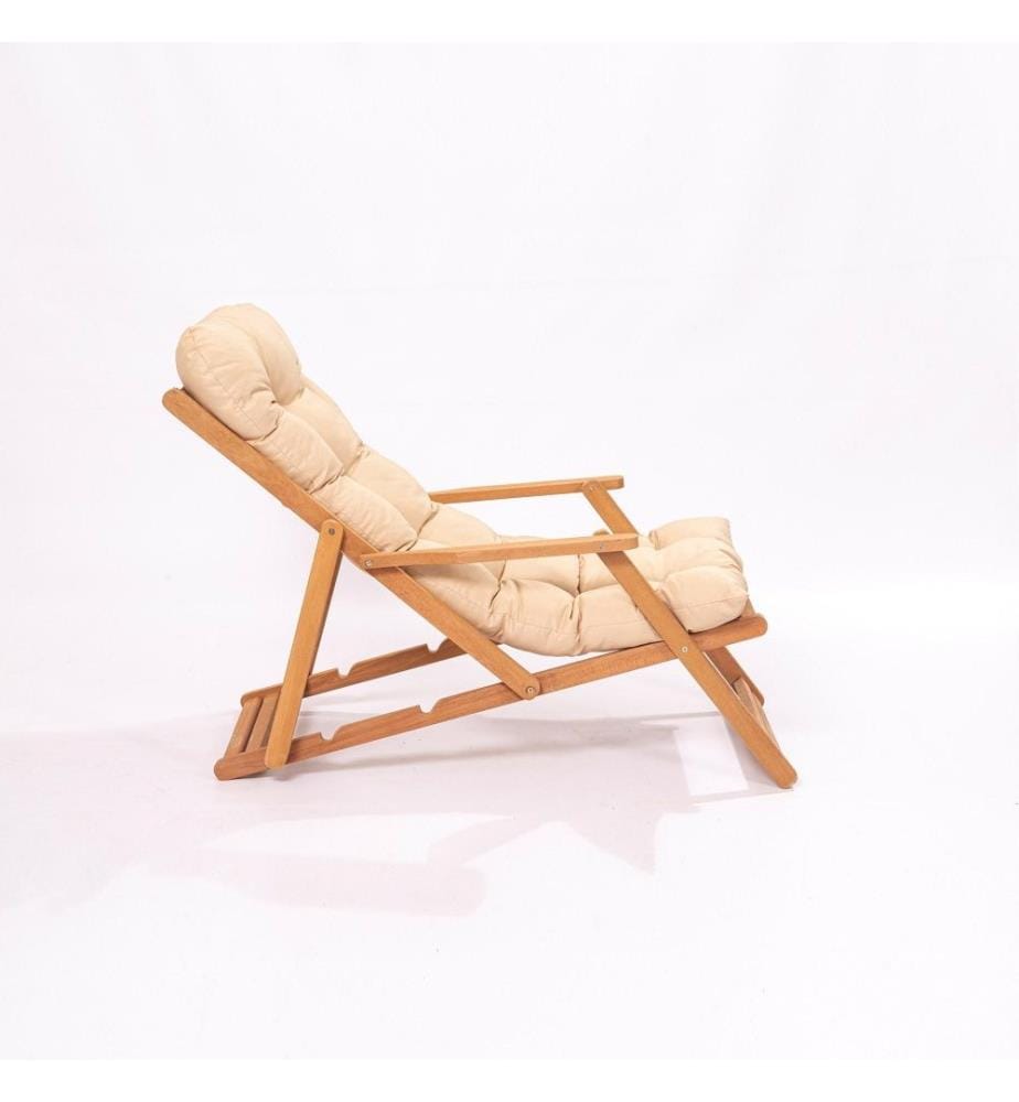 Chaise de jardin, Brown Cream, bois de hêtre, sans vernis