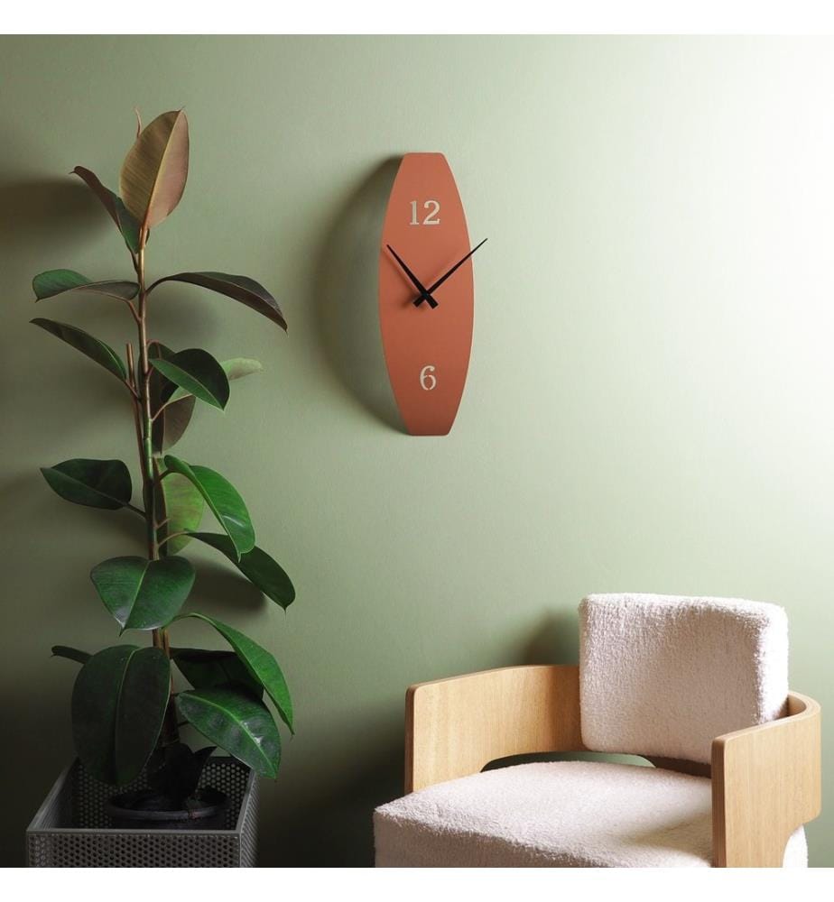 Decorative Metal Wall Clock, Red, 100% STEEL
