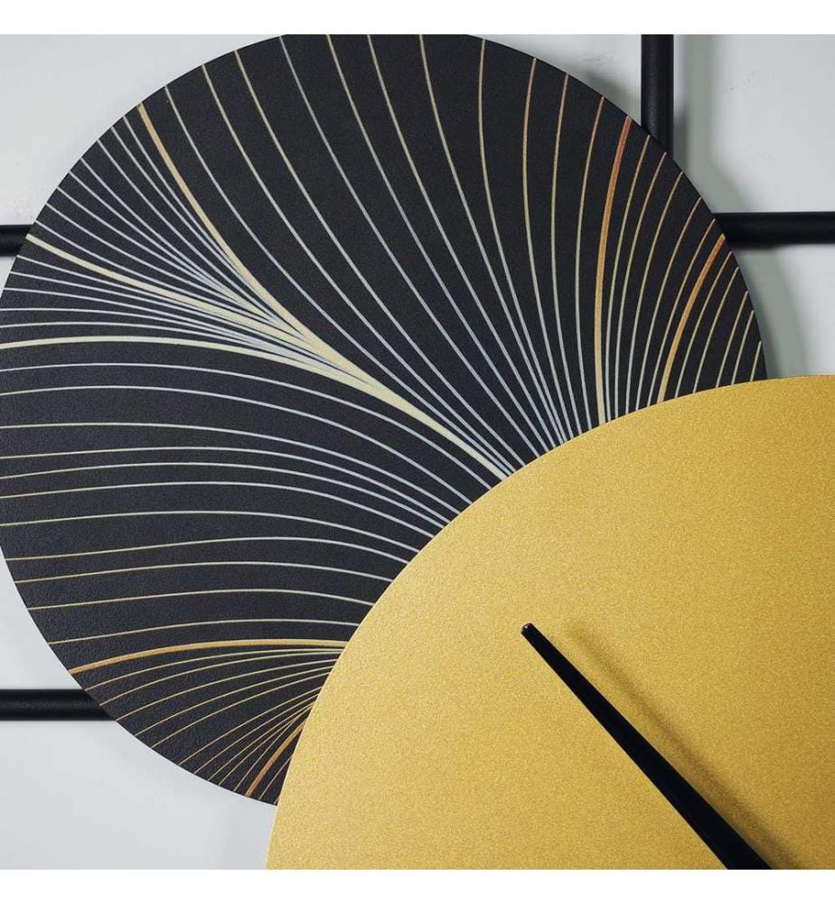 Decorative Metal Wall Clock, Gold, Black, 100% STEEL