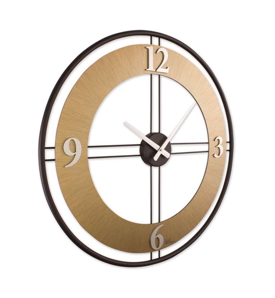 Decorative Metal Wall Clock, Gold, Black, 70% STEEL / 30% MDF