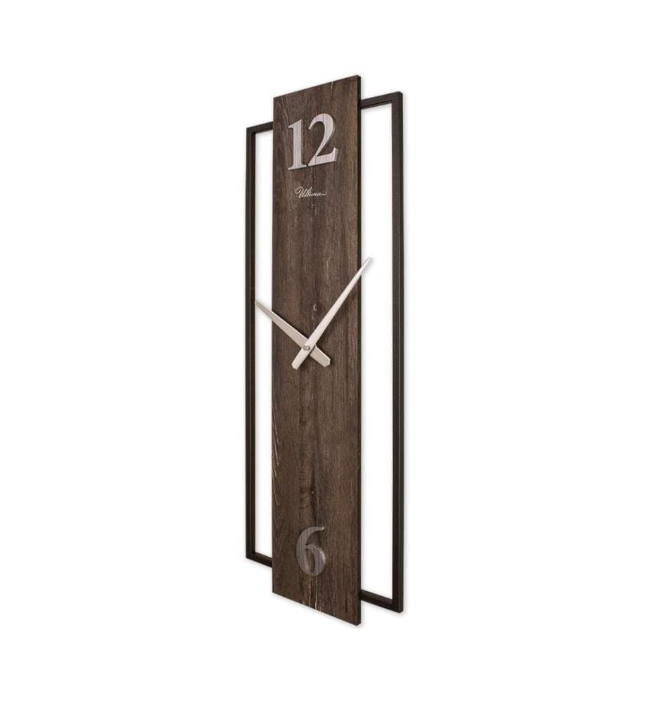 Decorative Wooden Wall Clock, Walnut, 80% MDF / 20% STEEL