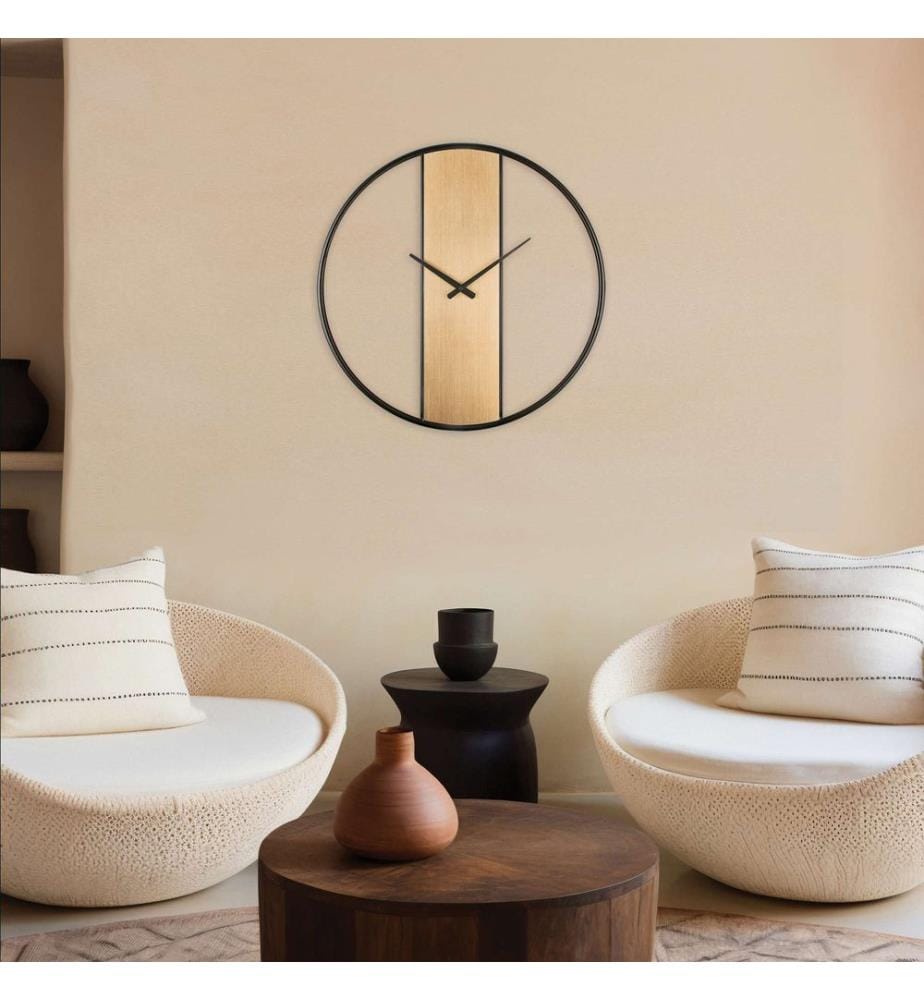 Decorative Metal Wall Clock, Gold, 95% STEEL / 5% MDF