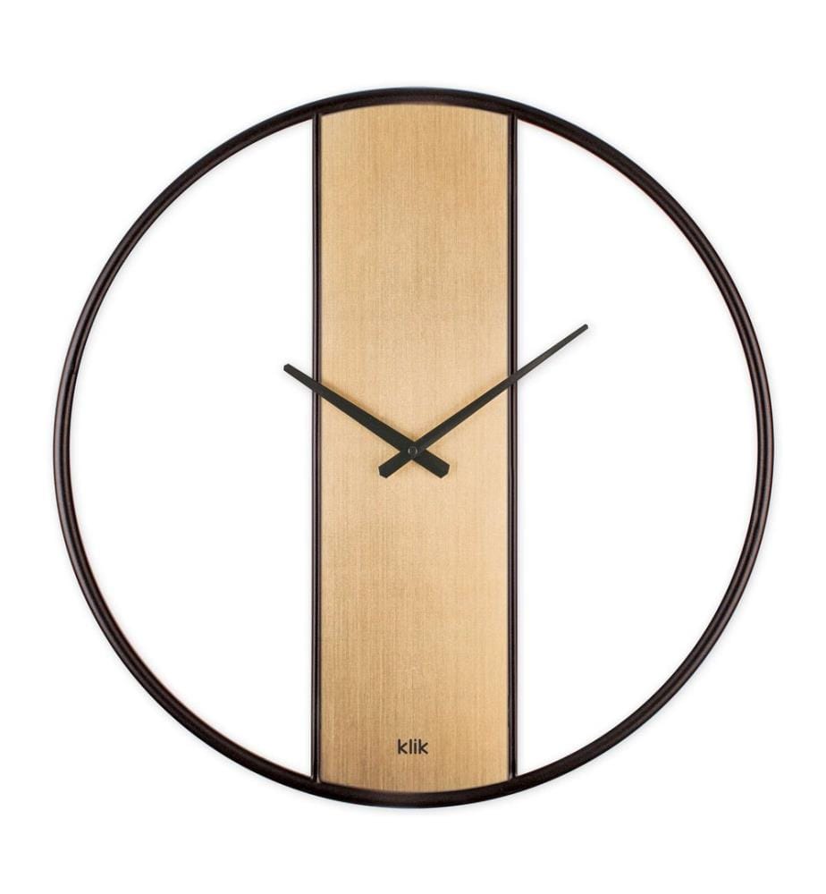 Decorative Metal Wall Clock, Gold, 95% STEEL / 5% MDF