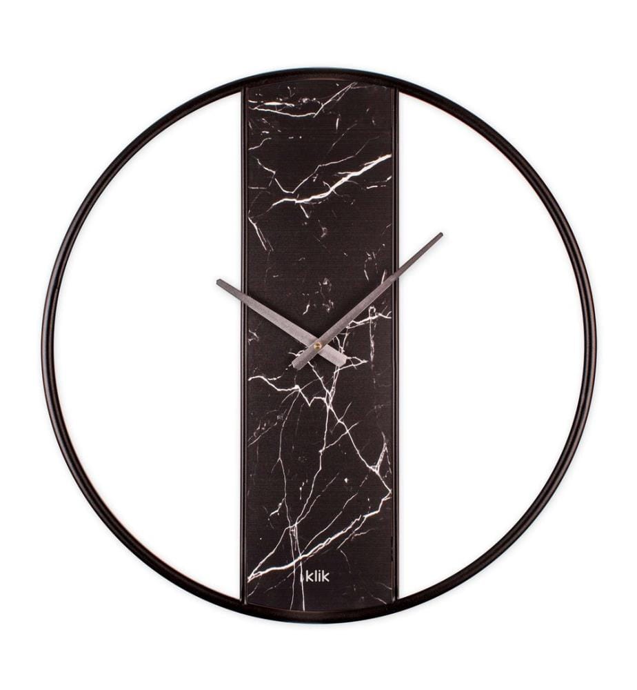 Decorative Metal Wall Clock, Black, 95% STEEL / 5% MDF