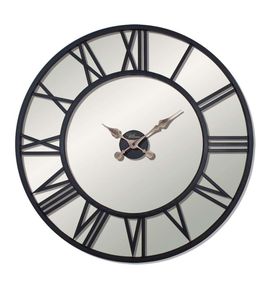 Decorative Metal Wall Clock, Black, 70% STEEL / 30% GLASS