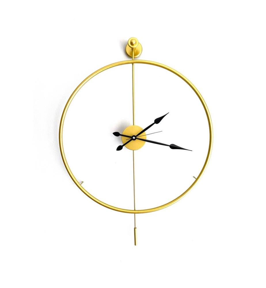 Decorative Metal Wall Clock, Gold, 100% METAL