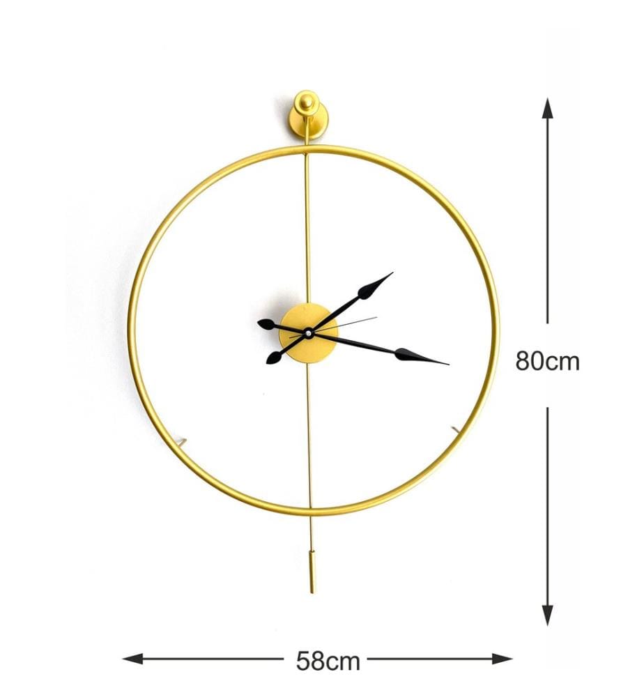 Decorative Metal Wall Clock, Gold, 100% METAL
