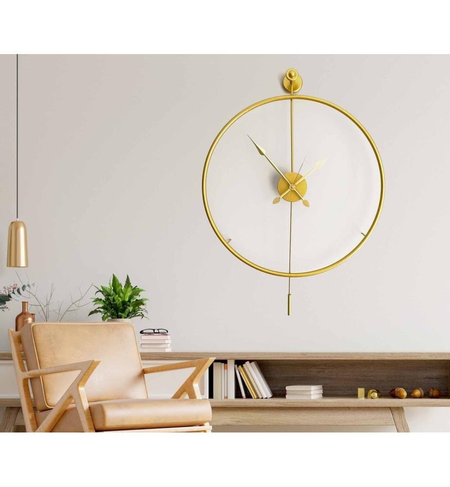 Decorative Metal Wall Clock, Gold, 100% METAL