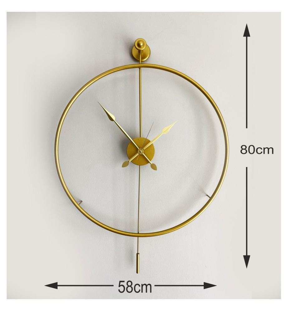 Decorative Metal Wall Clock, Gold, 100% METAL