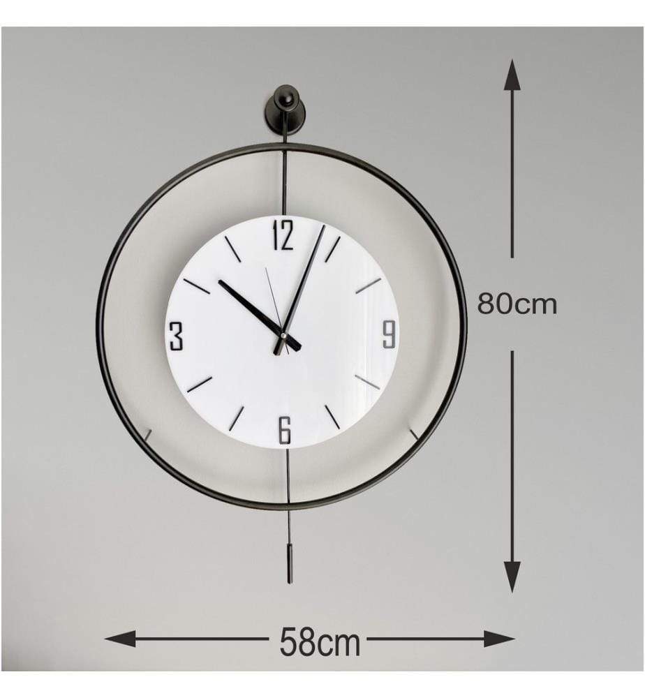 Decorative Metal Wall Clock, Black, 100% METAL