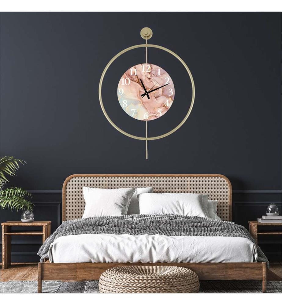Decorative Metal Wall Clock, Gold, 100% METAL