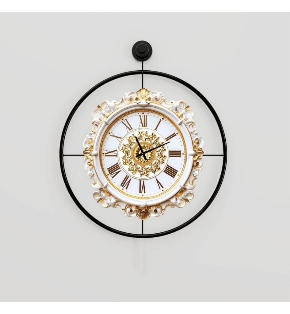 Decorative Metal Wall Clock, Black, 100% METAL