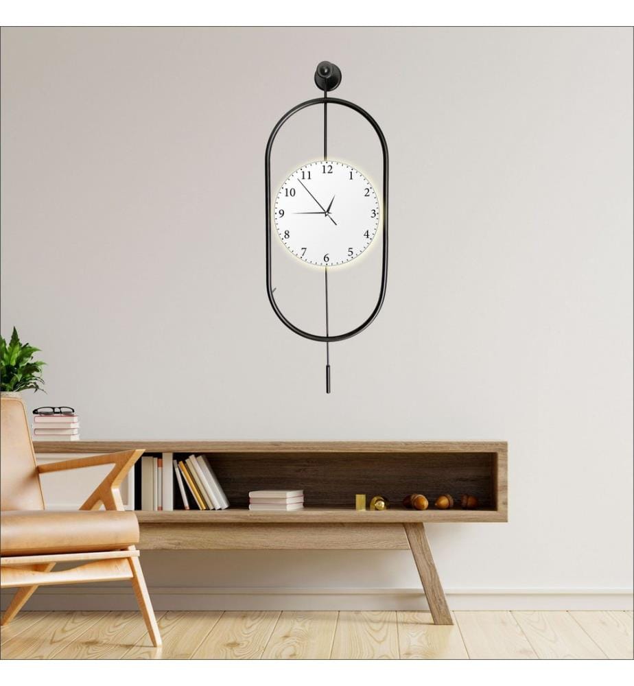 Decorative Metal Wall Clock, Black, 100% METAL