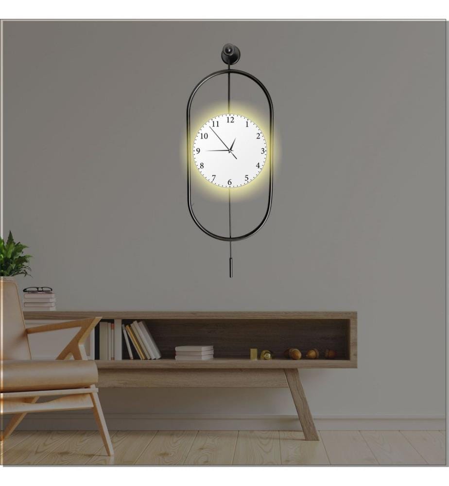 Decorative Metal Wall Clock, Black, 100% METAL