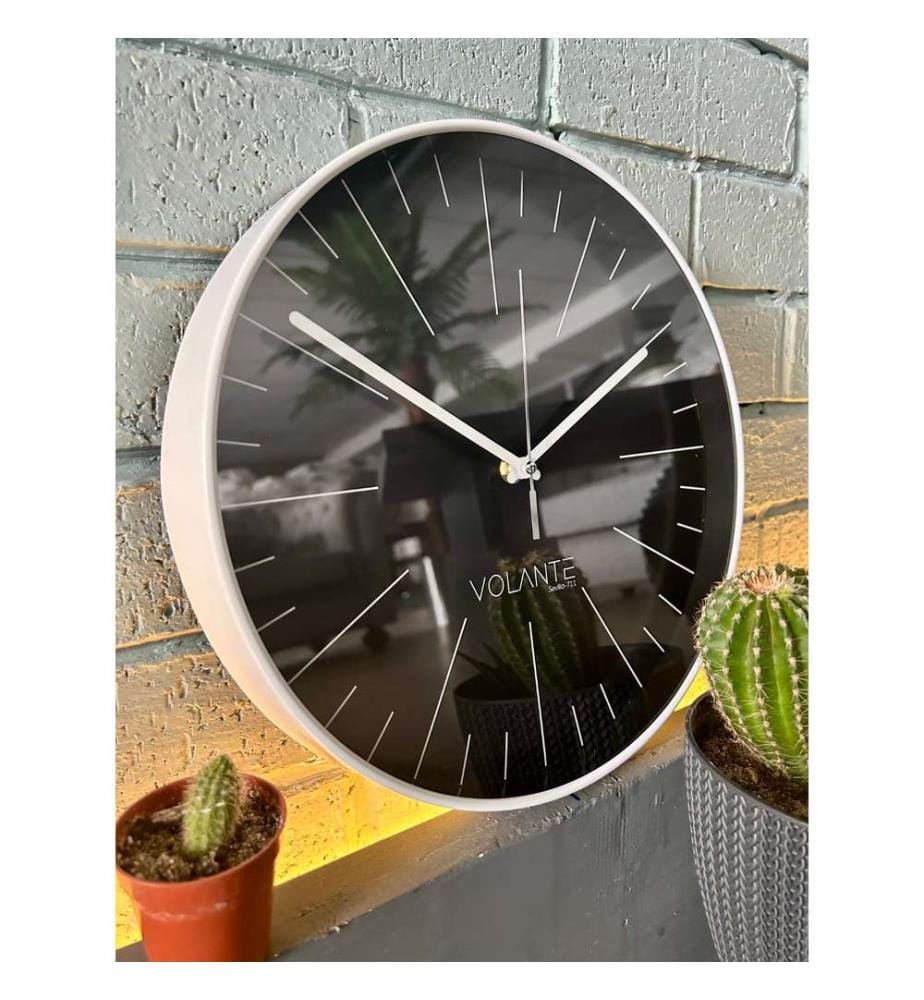 Decorative Wall Clock, White, 100% PLASTIC