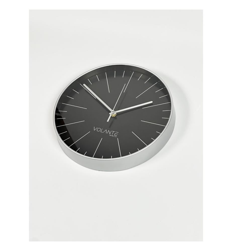 Decorative Wall Clock, Silver, 100% PLASTIC