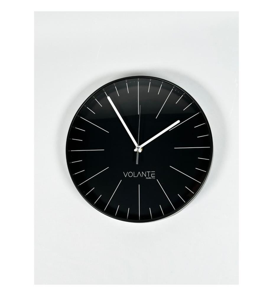 Decorative Wall Clock, Black, White, 100% PLASTIC