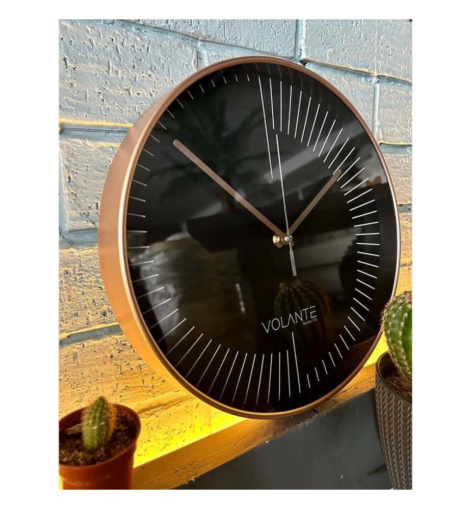 Decorative Wall Clock, Bronze, 100% PLASTIC