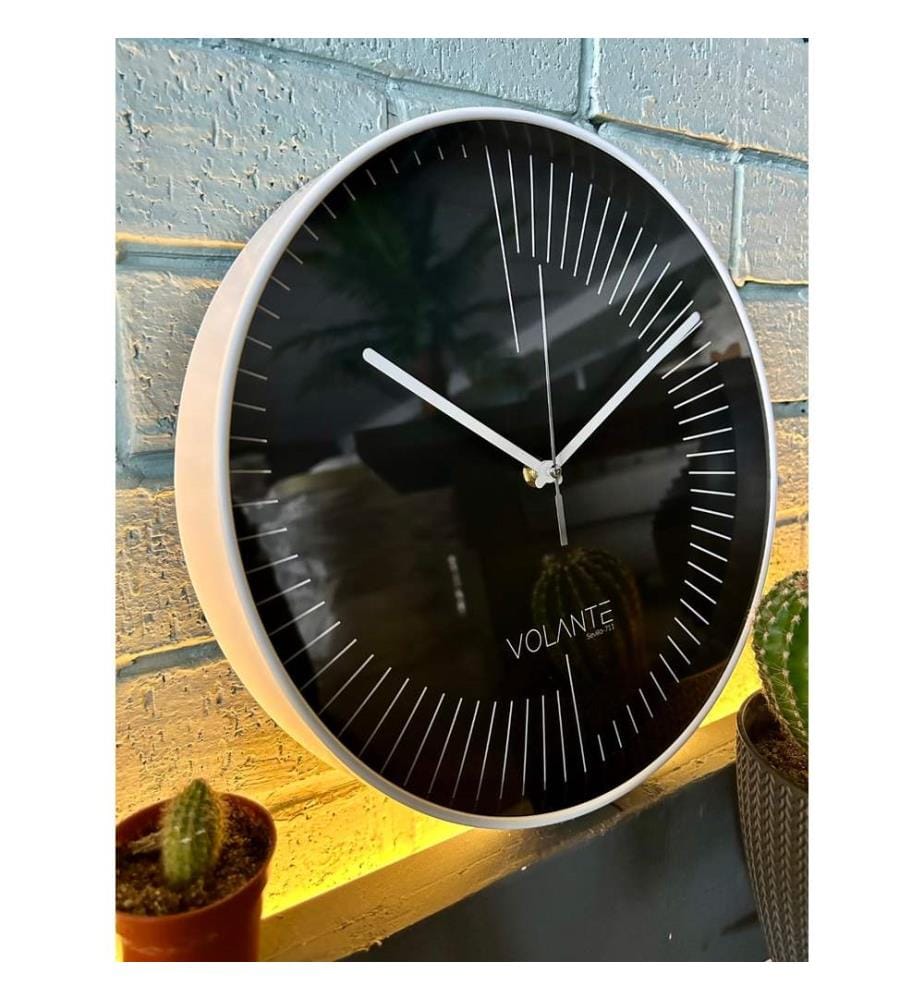 Decorative Wall Clock, White, 100% PLASTIC