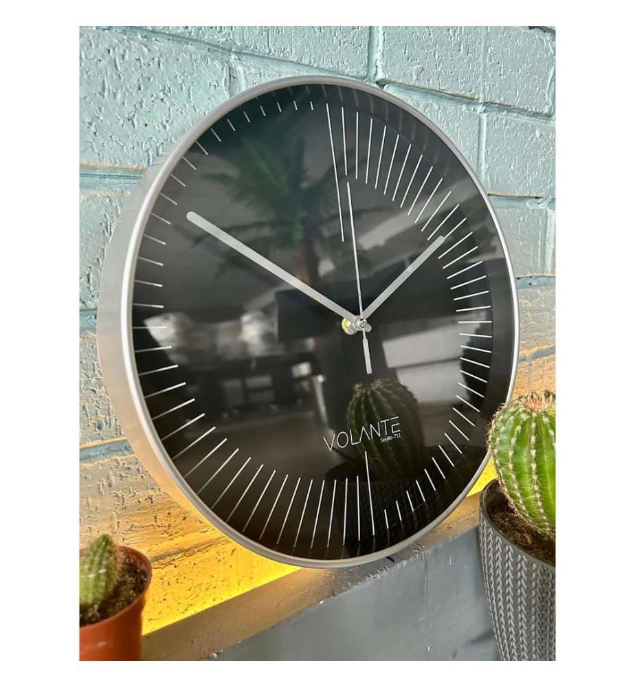 Decorative Wall Clock, Silver, 100% PLASTIC