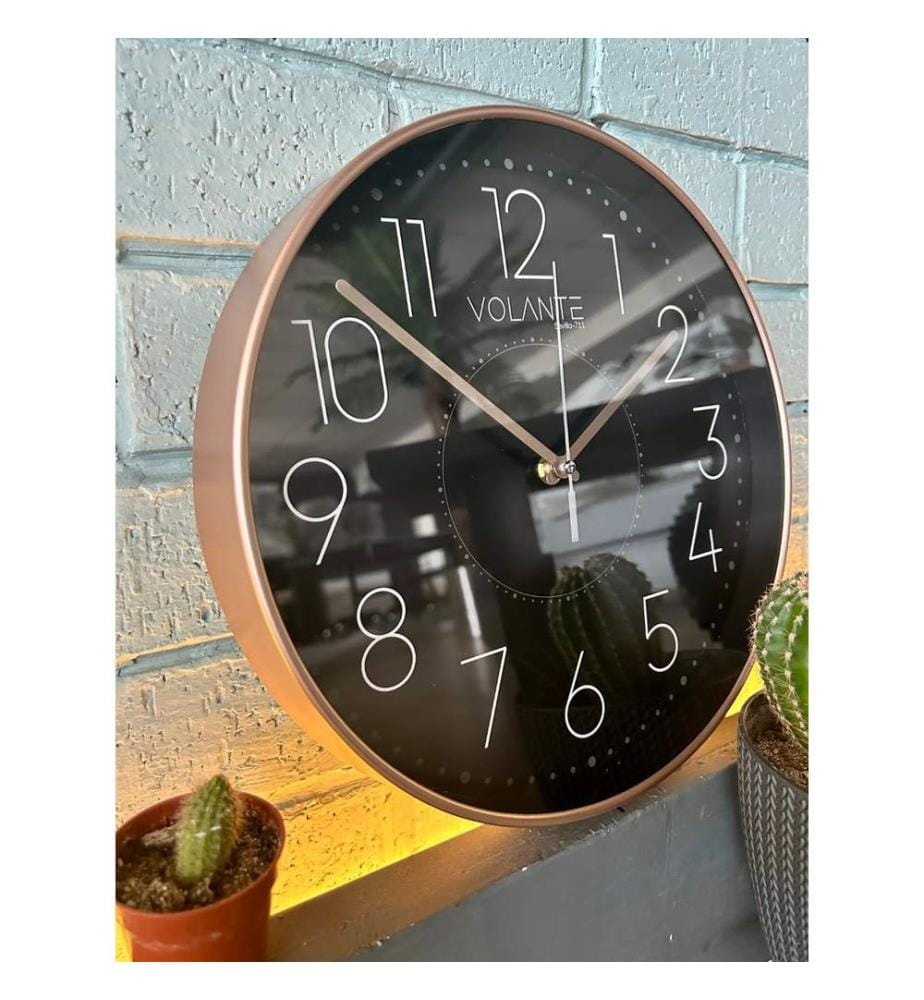Decorative Wall Clock, Bronze, 100% PLASTIC