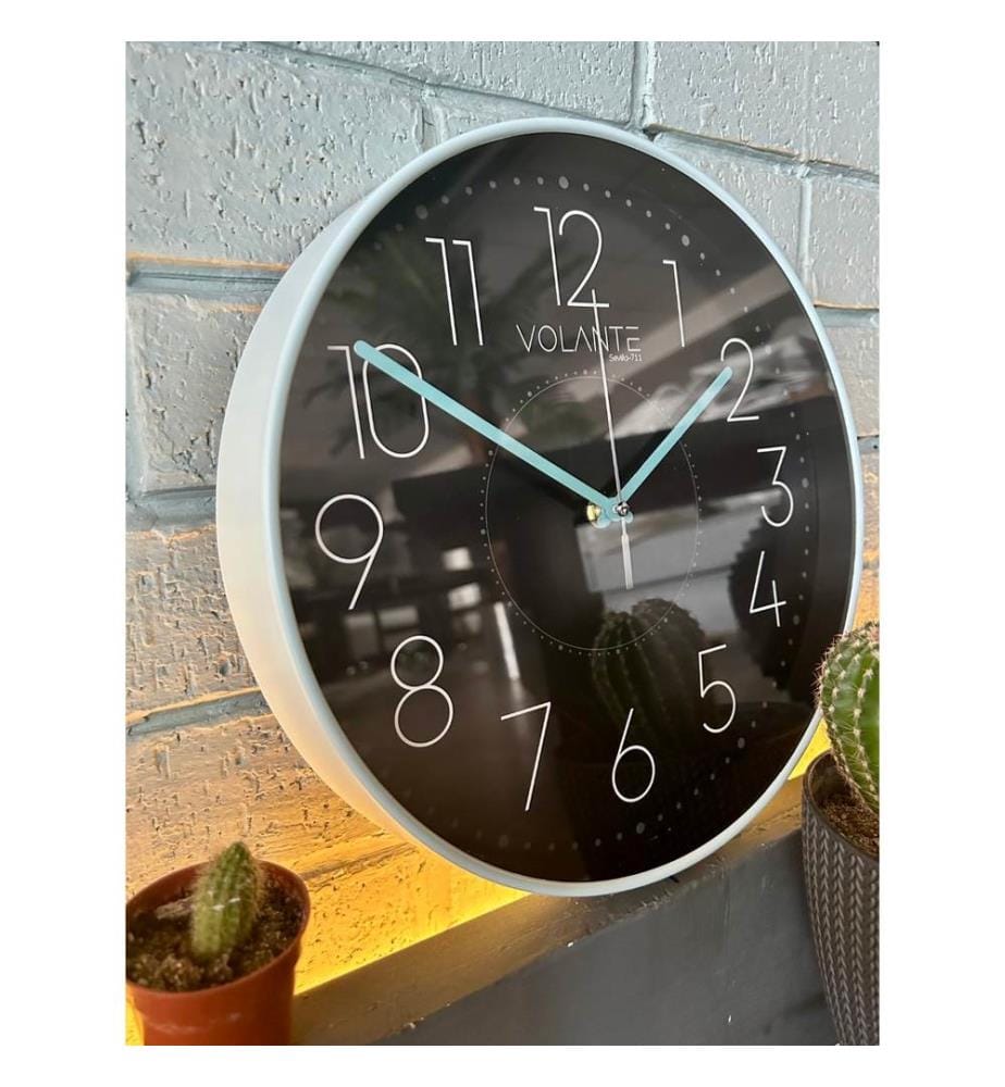 Decorative Wall Clock, Blue, 100% PLASTIC