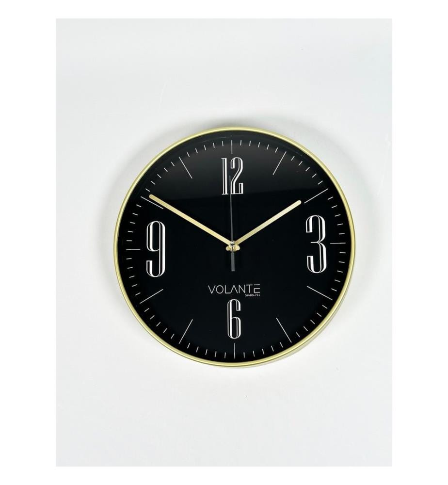 Decorative Wall Clock, Gold, 100% PLASTIC