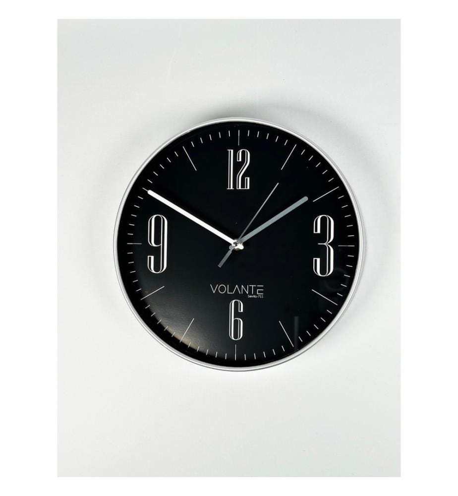 Decorative Wall Clock, Silver, 100% PLASTIC