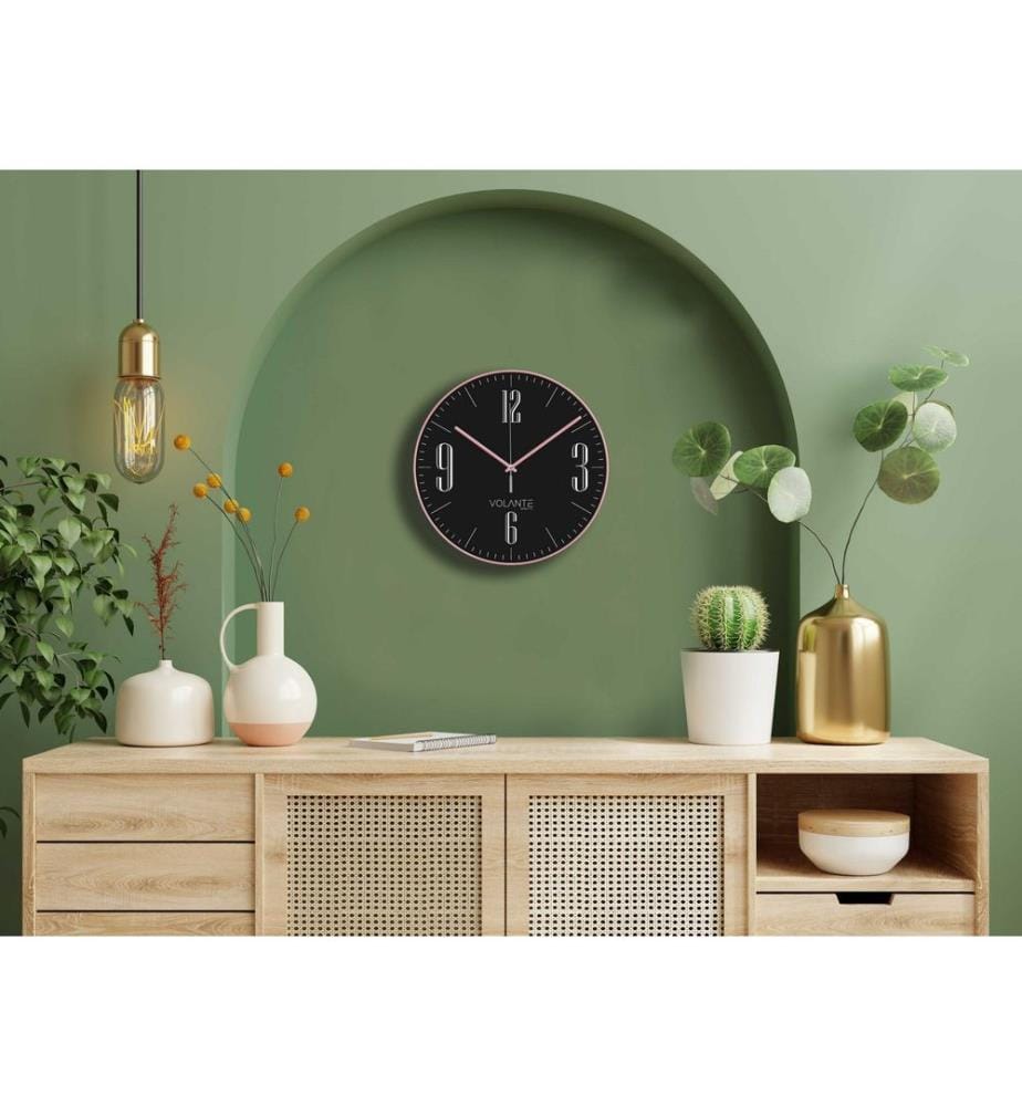 Decorative Wall Clock, Pink, 100% PLASTIC