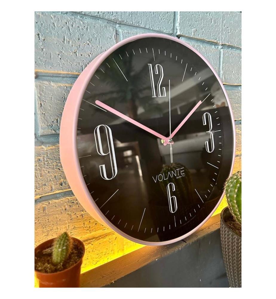 Decorative Wall Clock, Pink, 100% PLASTIC
