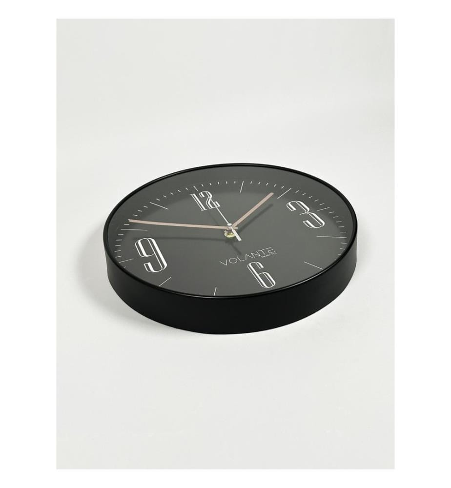 Decorative Wall Clock, Black, Bronze, 100% PLASTIC