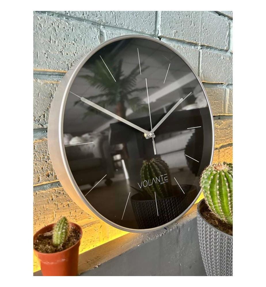 Decorative Wall Clock, Silver, 100% PLASTIC