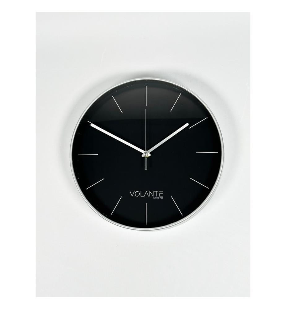 Decorative Wall Clock, Silver, 100% PLASTIC