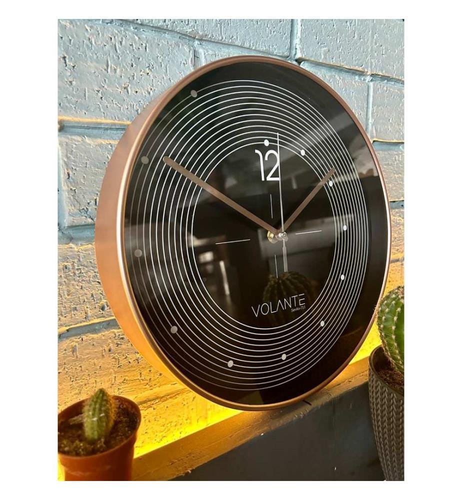 Decorative Wall Clock, Bronze, 100% PLASTIC