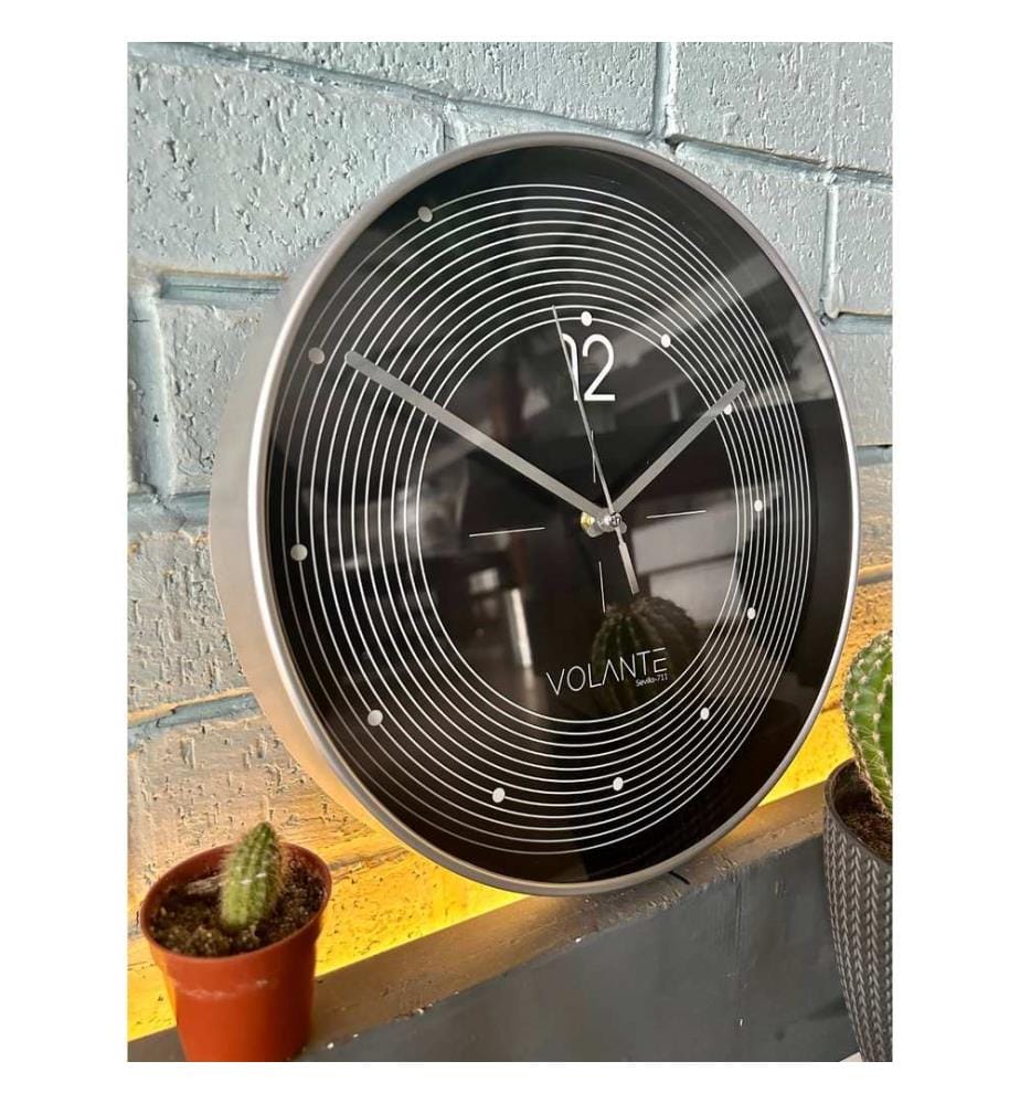 Decorative Wall Clock, Silver, 100% PLASTIC