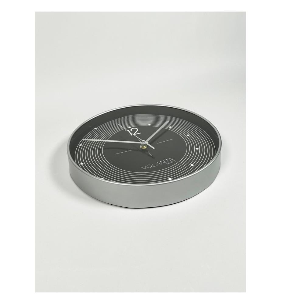Decorative Wall Clock, Silver, 100% PLASTIC