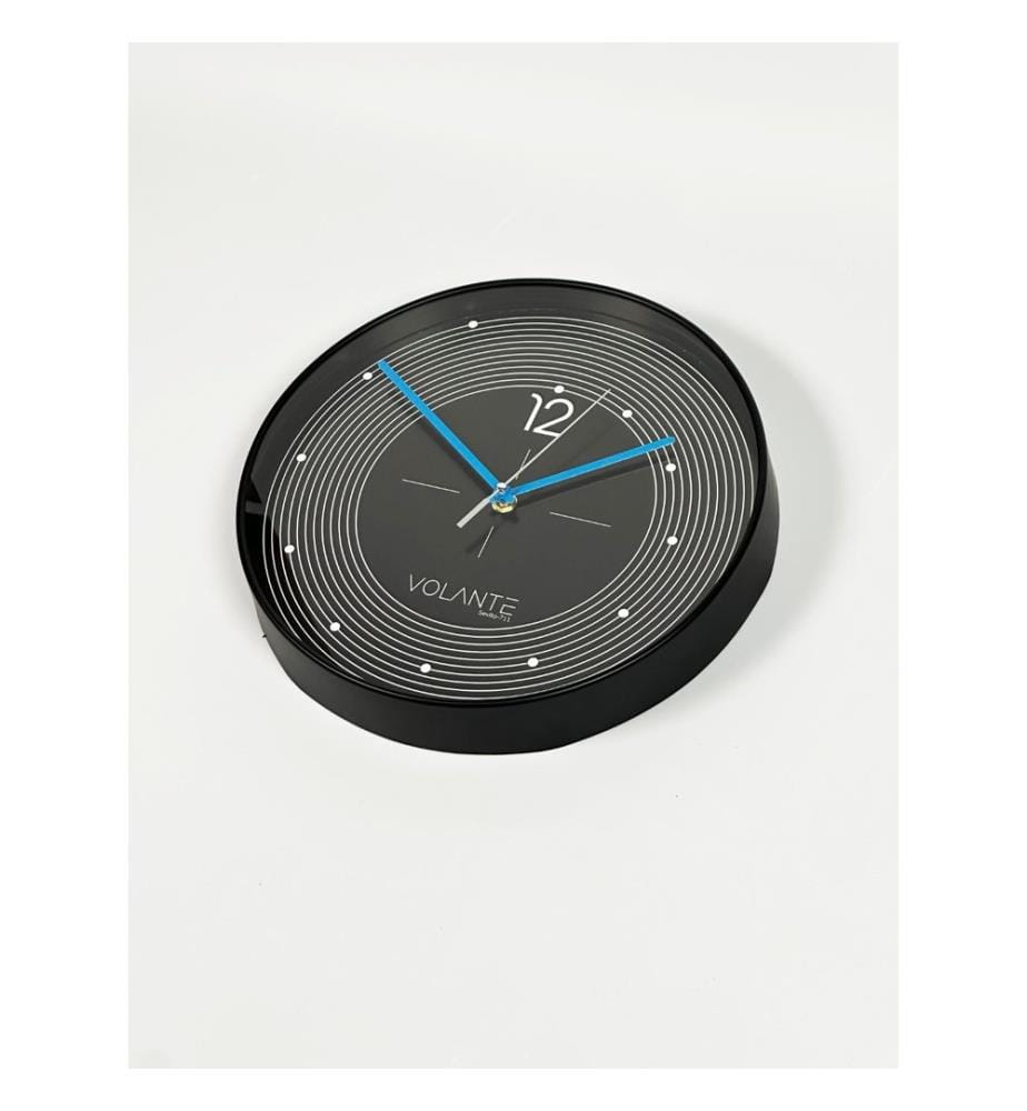 Decorative Wall Clock, Black, 100% PLASTIC