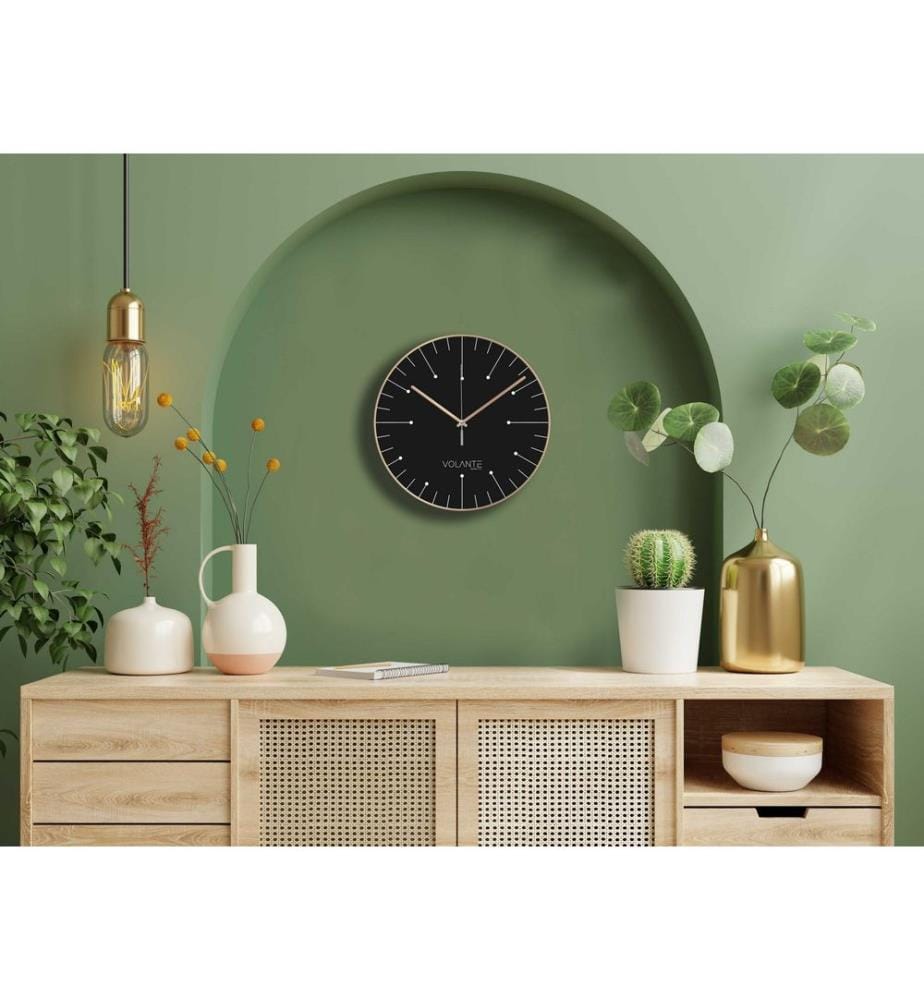 Decorative Wall Clock, Bronze, 100% PLASTIC