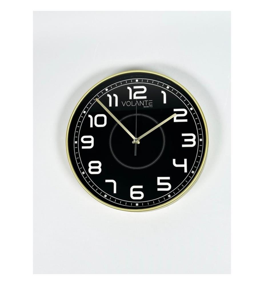 Decorative Wall Clock, Gold, 100% PLASTIC