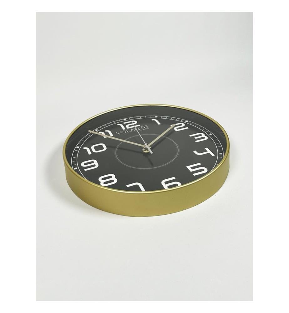 Decorative Wall Clock, Gold, 100% PLASTIC
