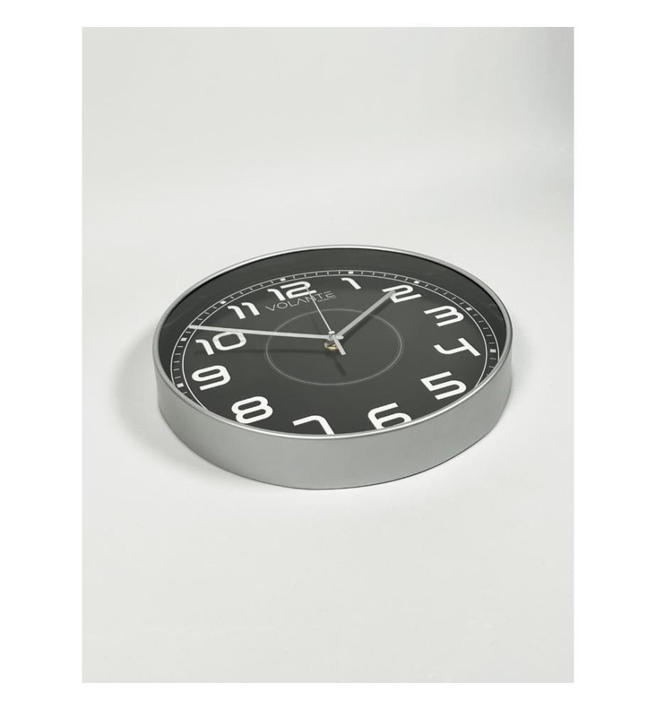 Decorative Wall Clock, Silver, 100% PLASTIC