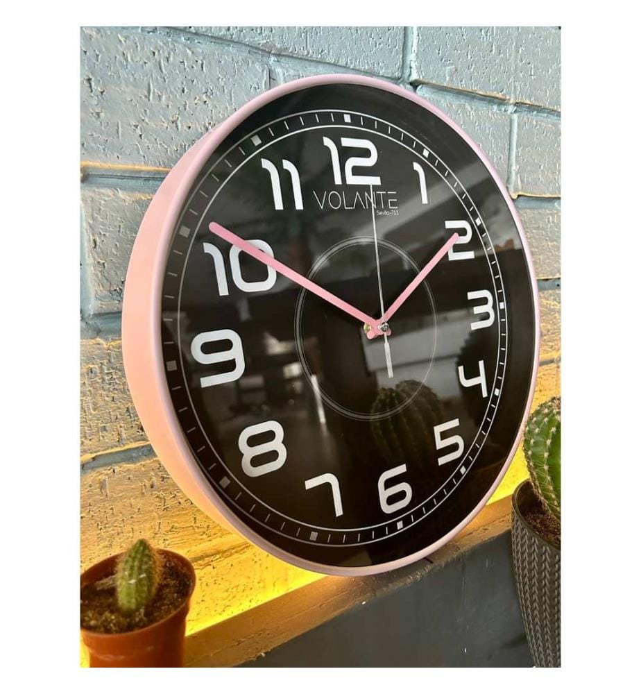Decorative Wall Clock, Pink, 100% PLASTIC