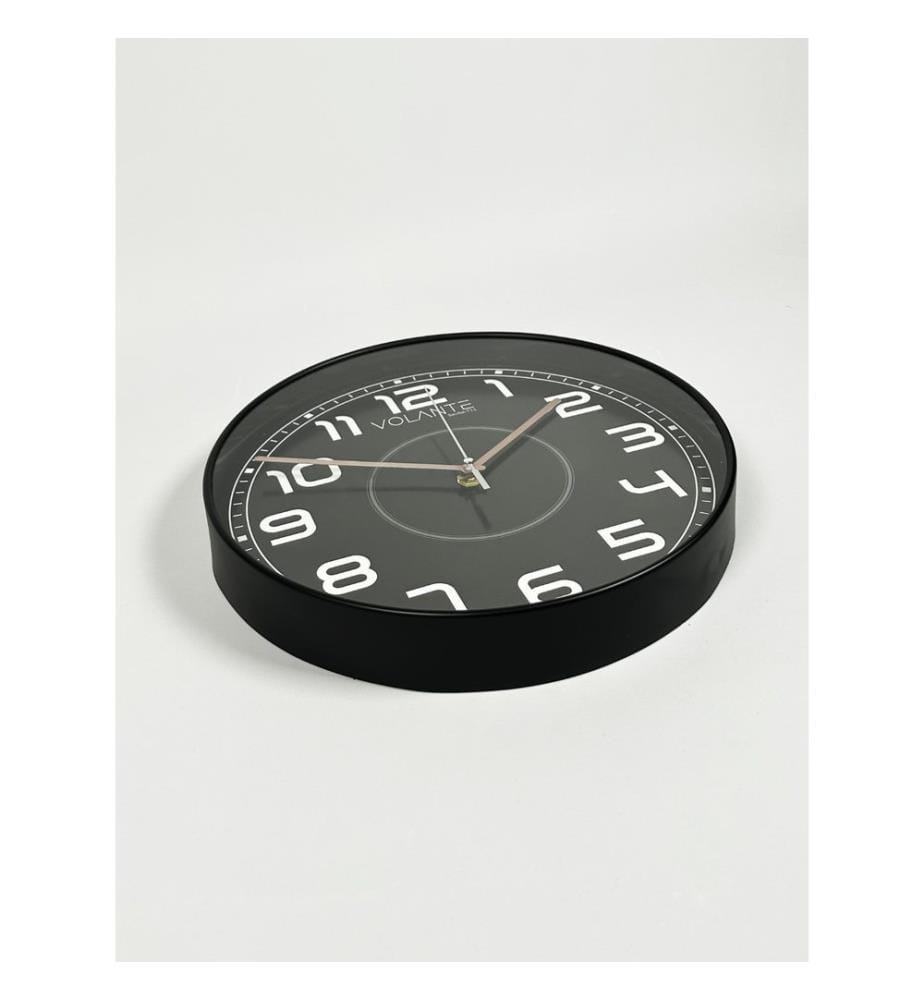 Decorative Wall Clock, Black, Bronze, 100% PLASTIC