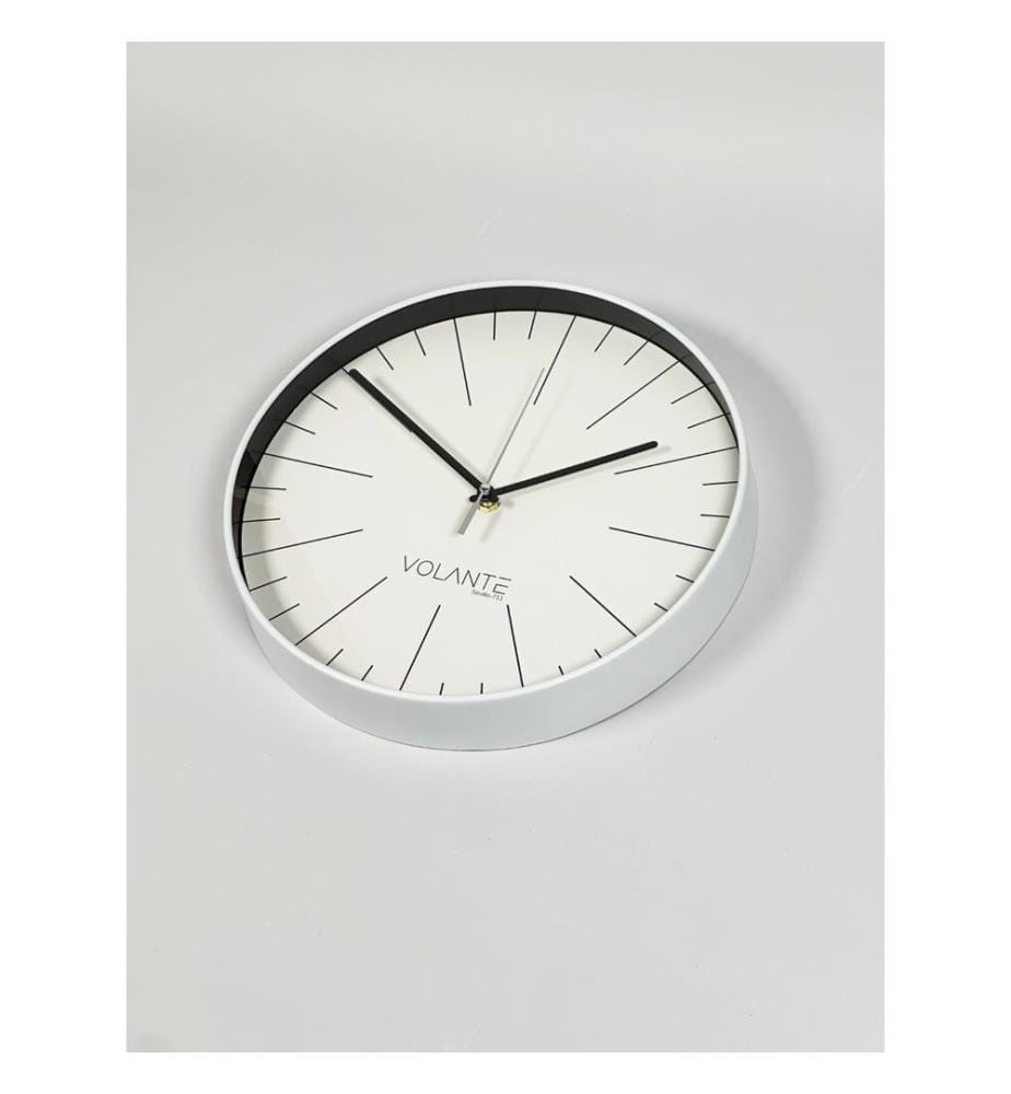 Decorative Wall Clock, White, Black, 100% PLASTIC