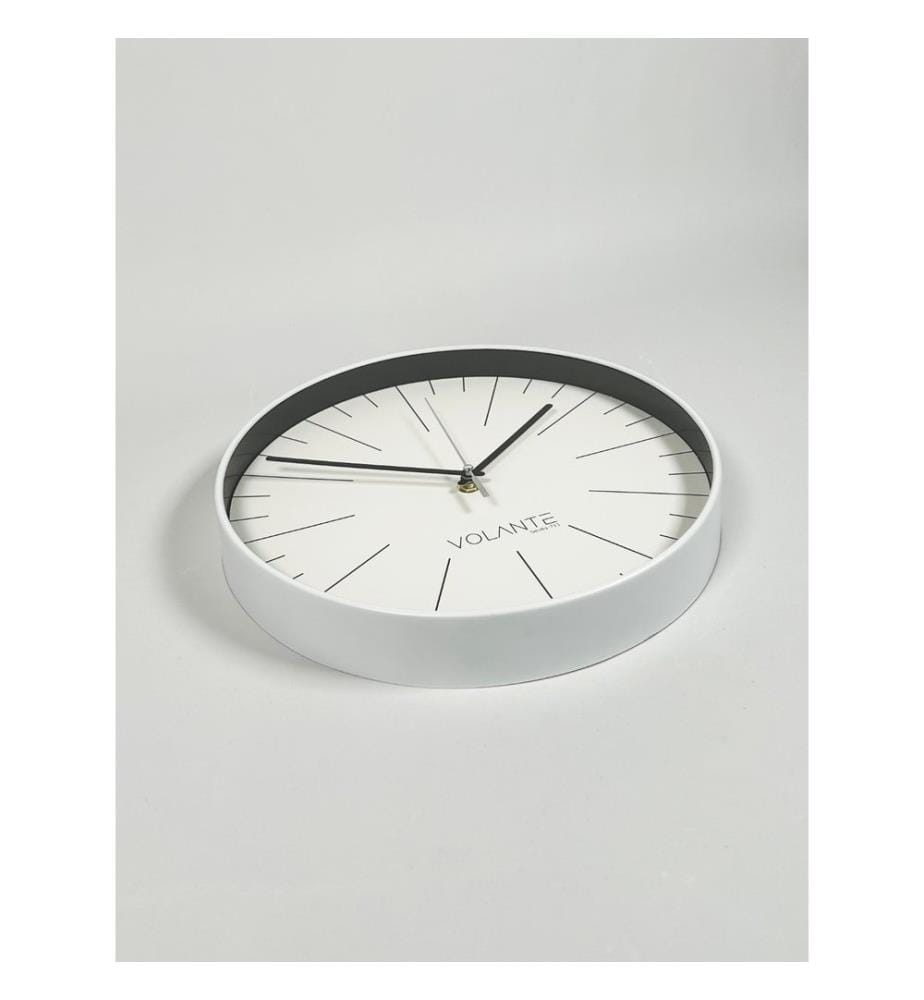 Decorative Wall Clock, White, Black, 100% PLASTIC